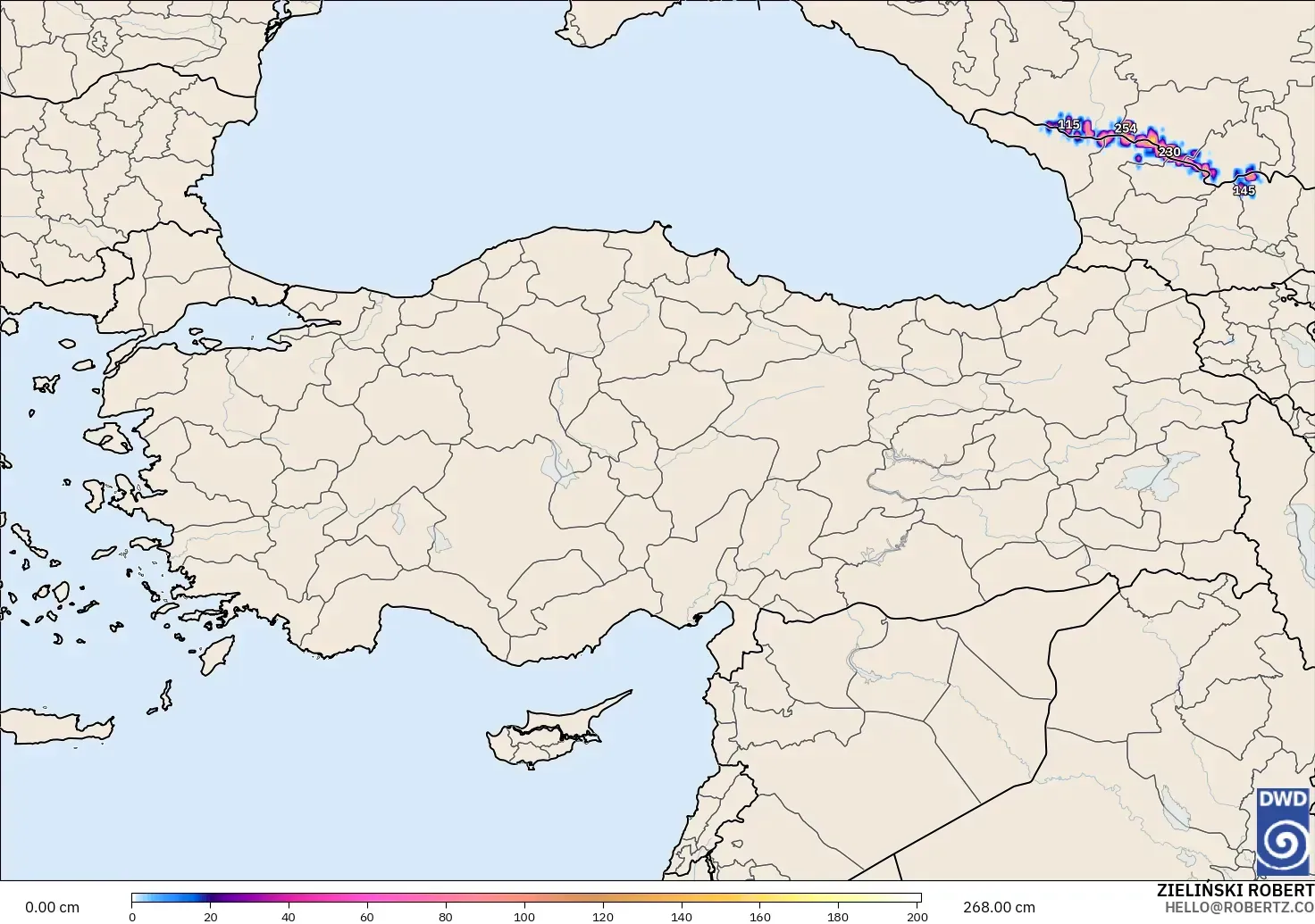 ICON model - Turkey, Snow Depth