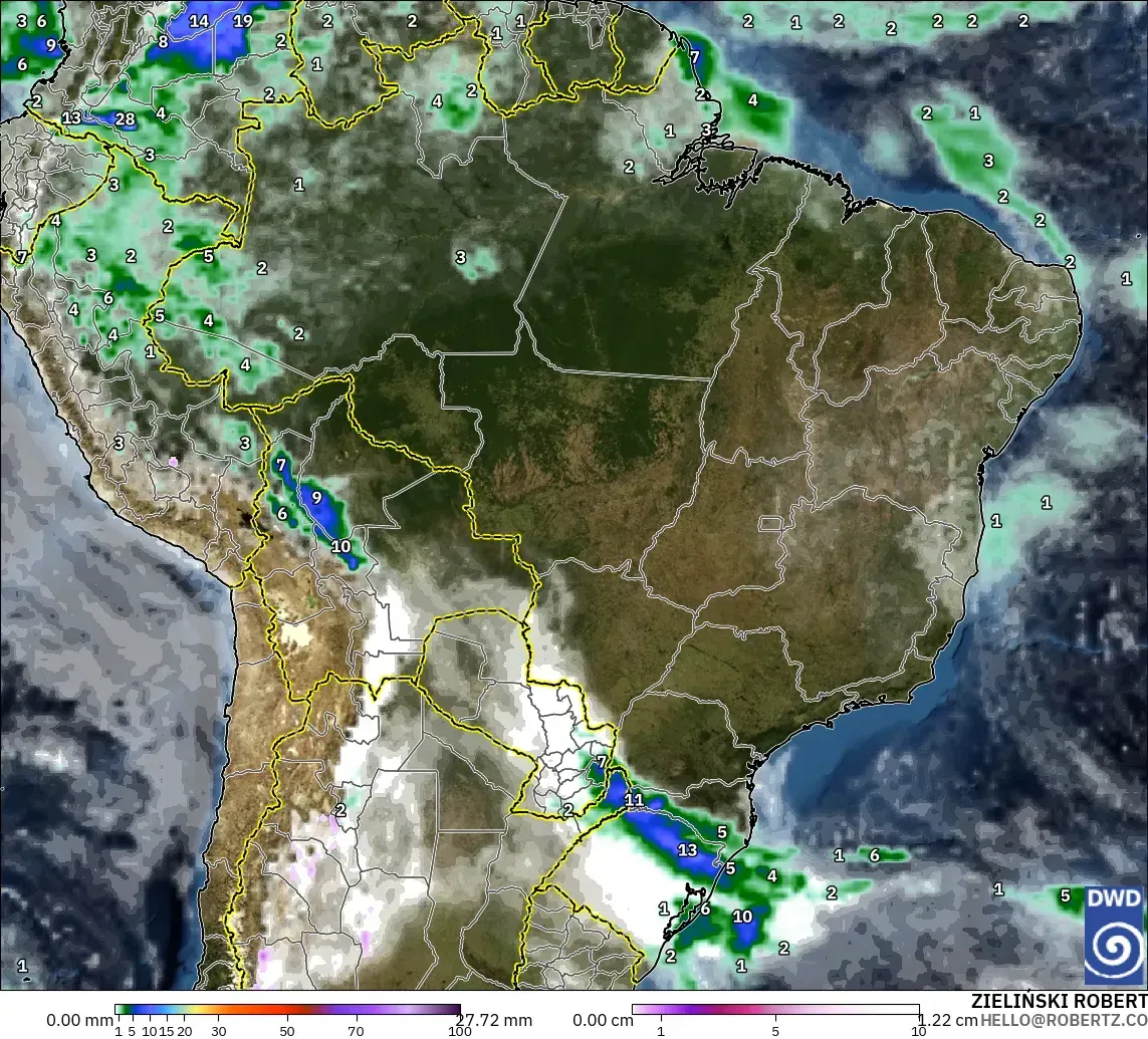 ICON model - Brazil, Precipitation, Clouds, and Pressure