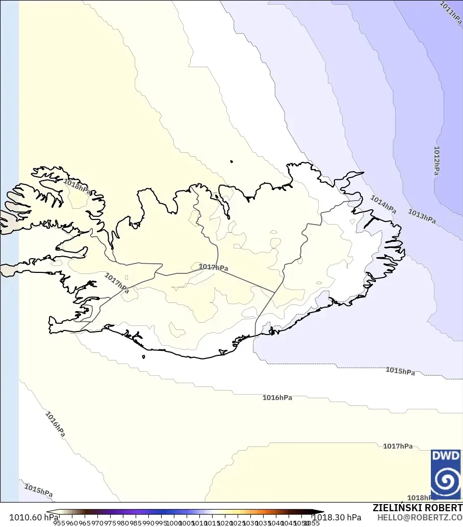ICON model - Iceland, Pressure