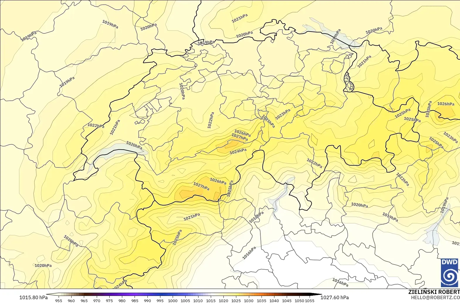 ICON model - Switzerland, Pressure