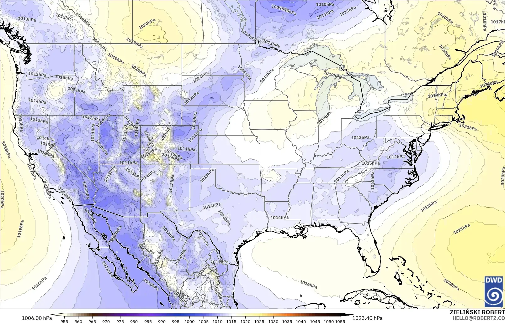 ICON model - United States, Pressure