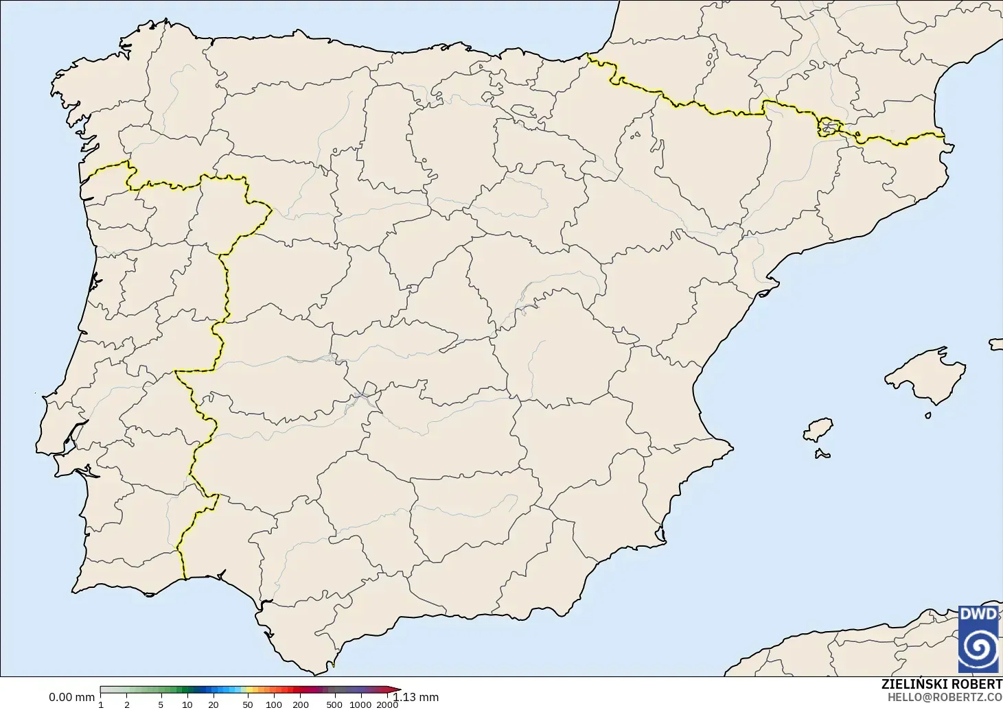 ICON model - Spain, Precipitation Accumulation