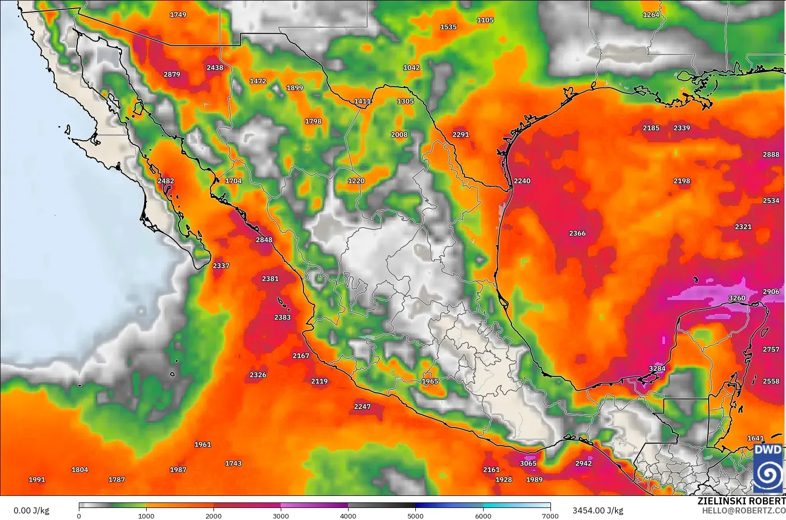 ICON model - Mexico, CAPE