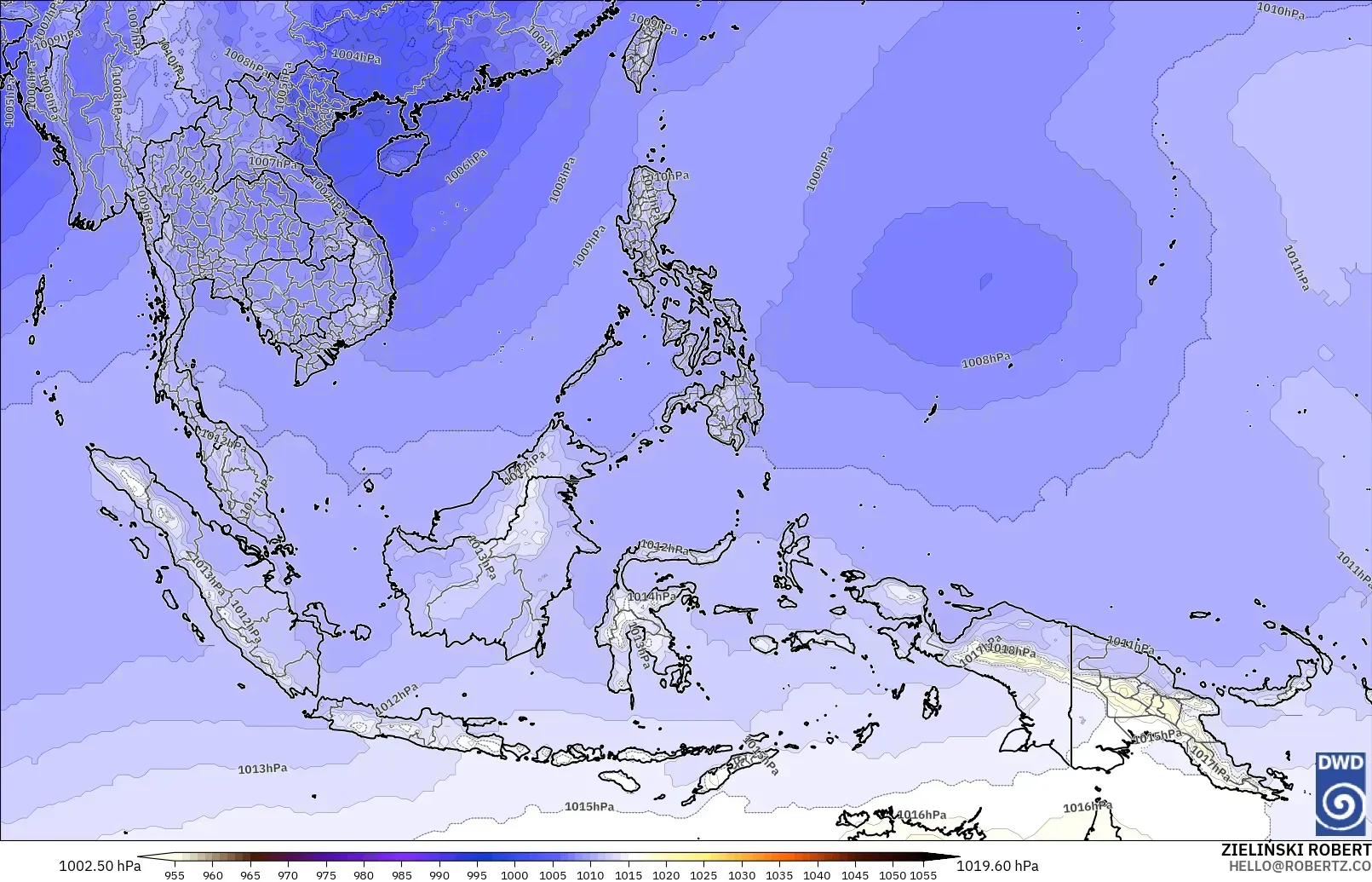 ICON model - South East Asia, Pressure