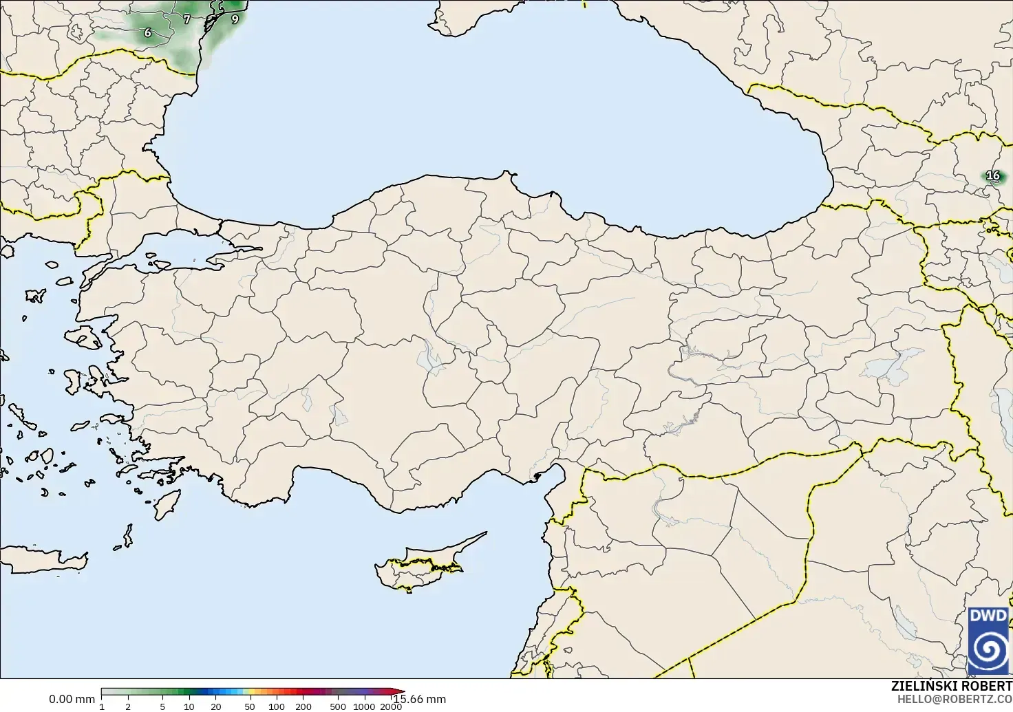 ICON model - Turkey, Precipitation Accumulation