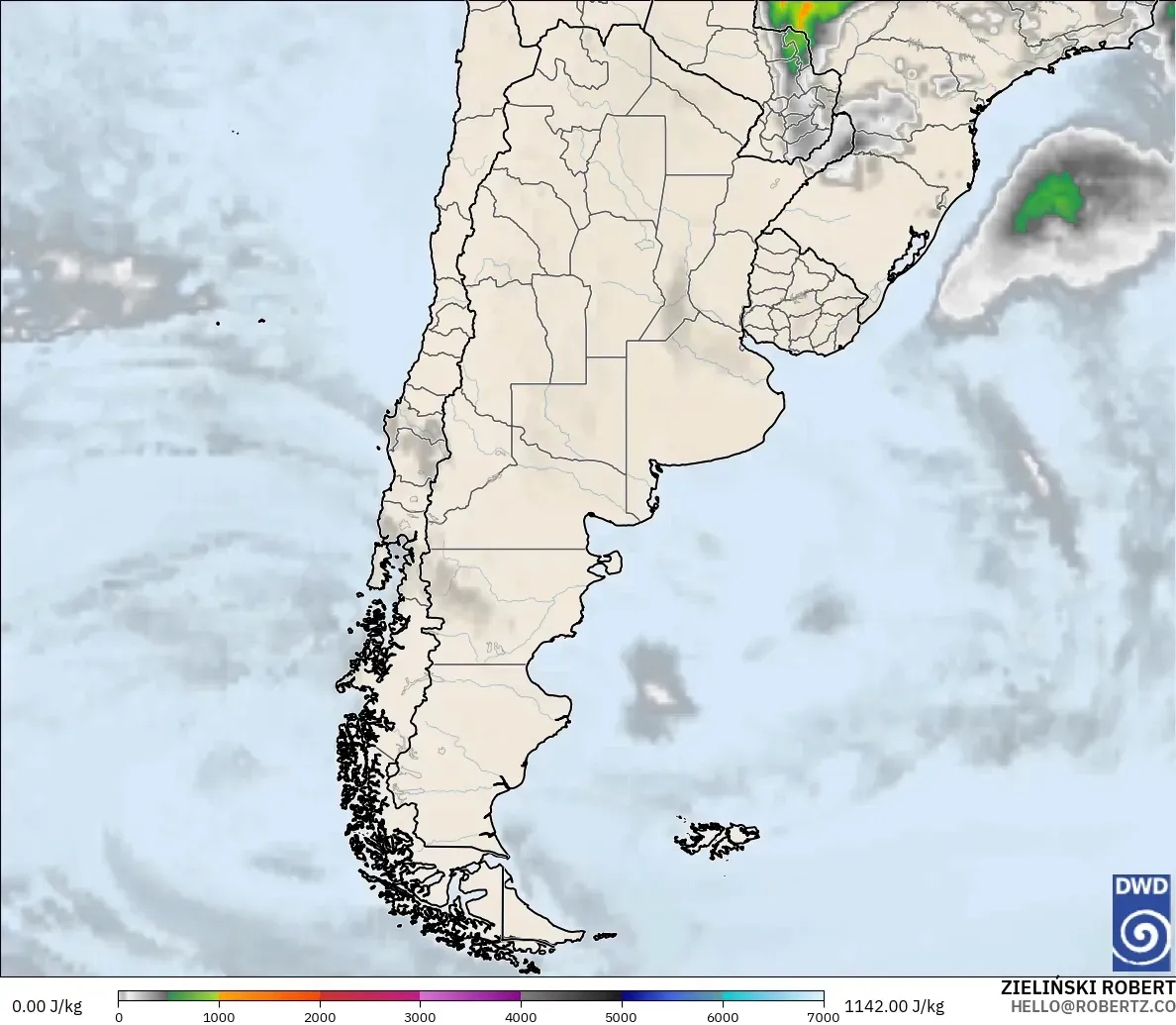 ICON model - Argentina, CAPE