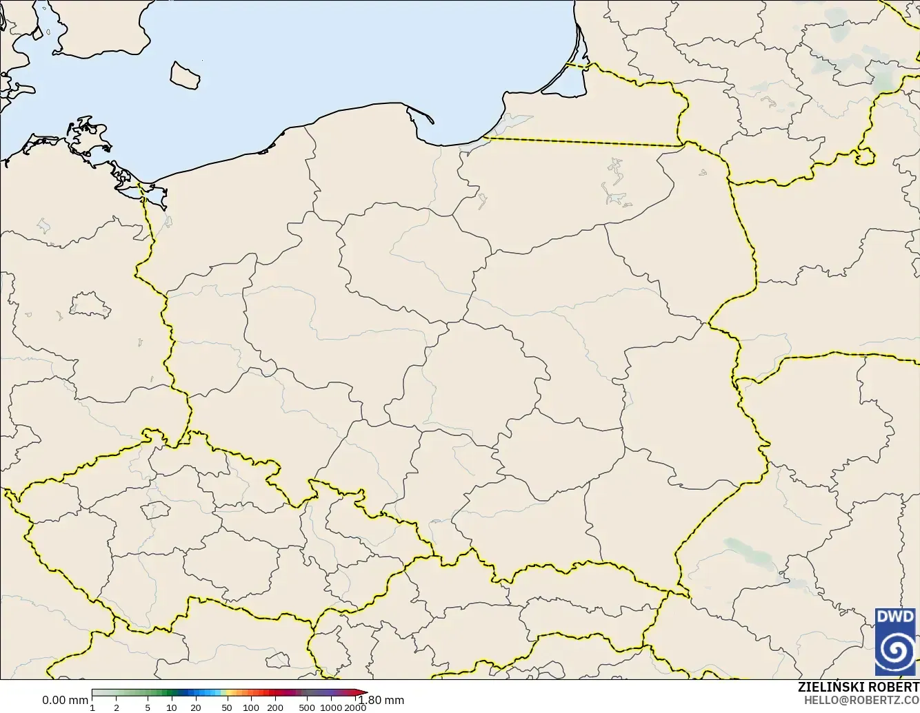 ICON model - Poland, Precipitation Accumulation