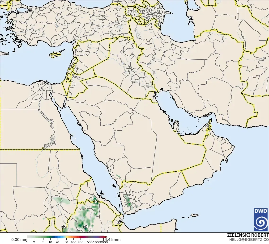 ICON model - Middle East, Precipitation Accumulation
