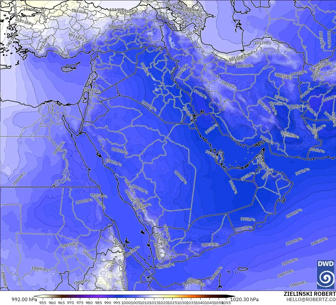 ICON model - Middle East, Pressure
