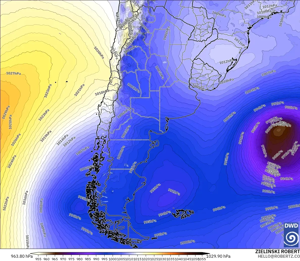 ICON model - Argentina, Pressure