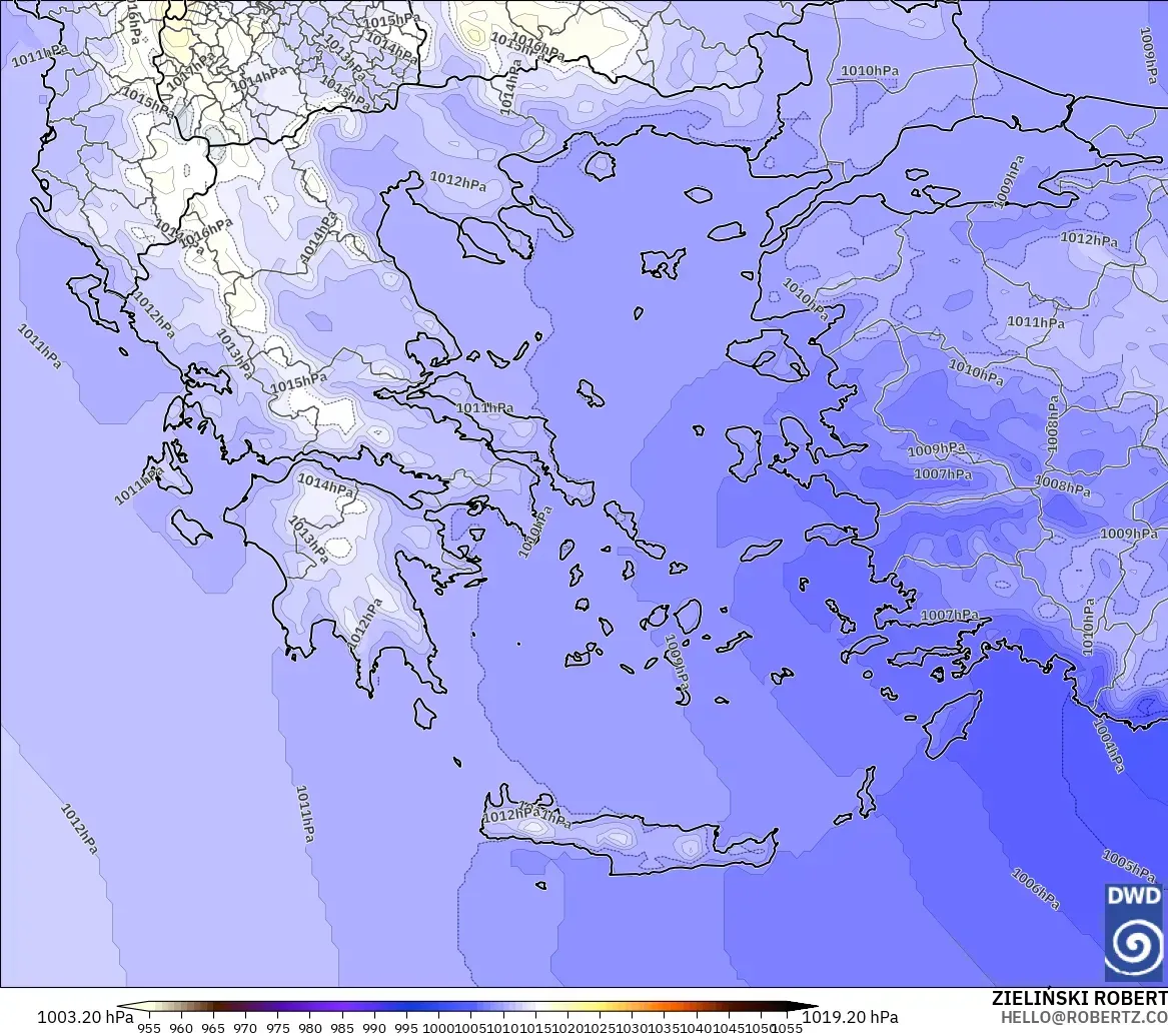 ICON model - Greece, Pressure