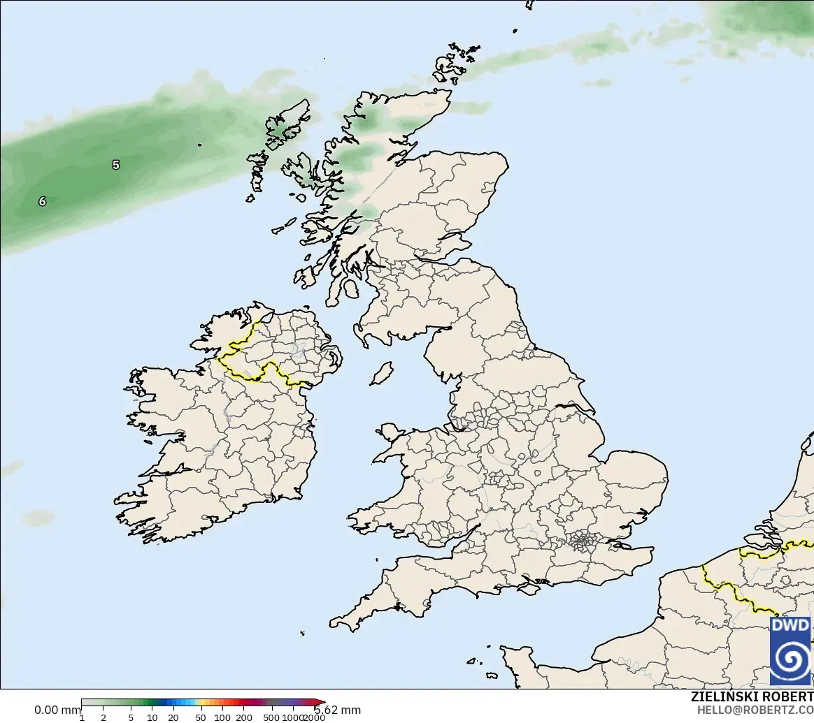 ICON model - United Kingdom, Precipitation Accumulation