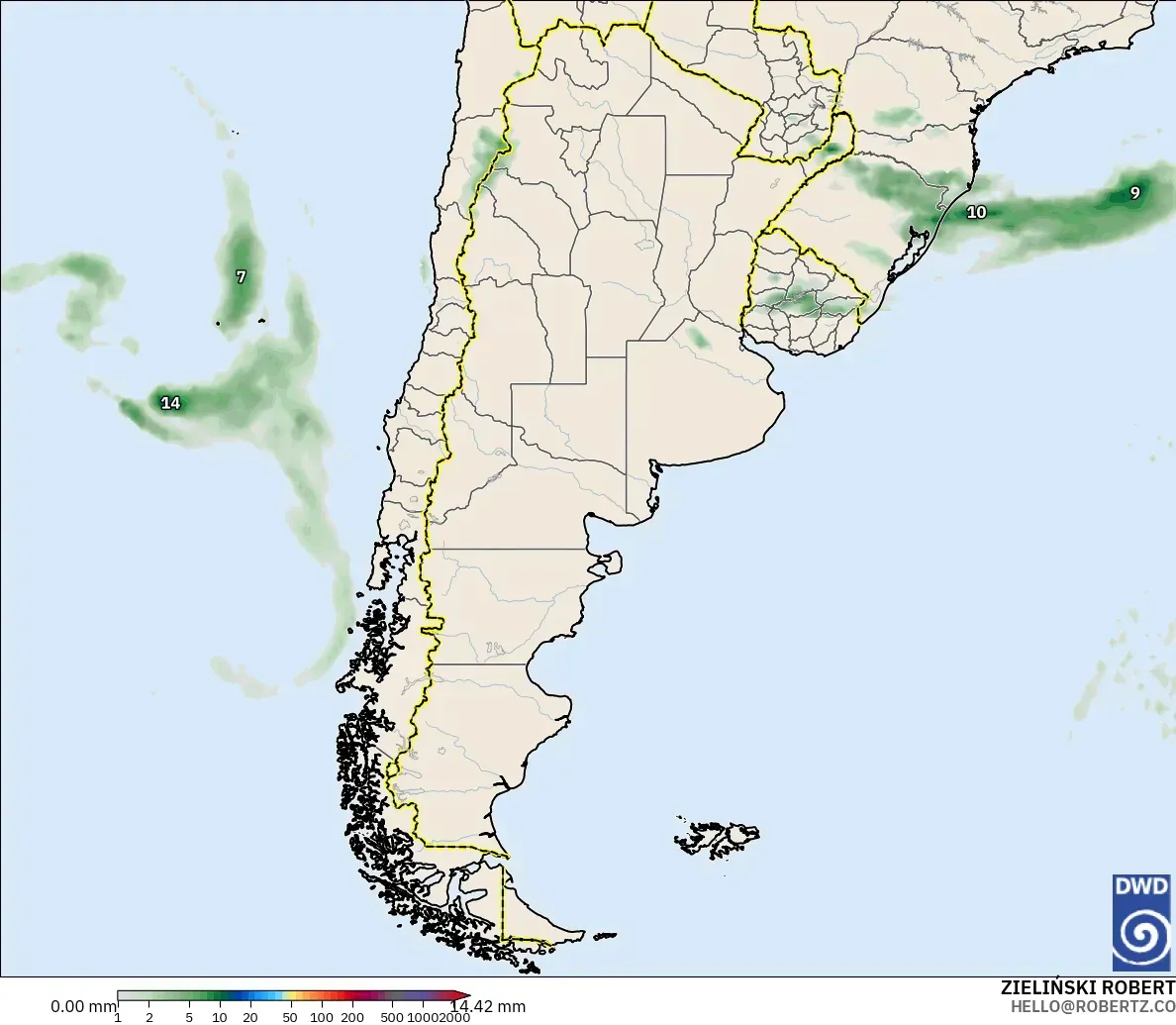 ICON model - Argentina, Precipitation Accumulation
