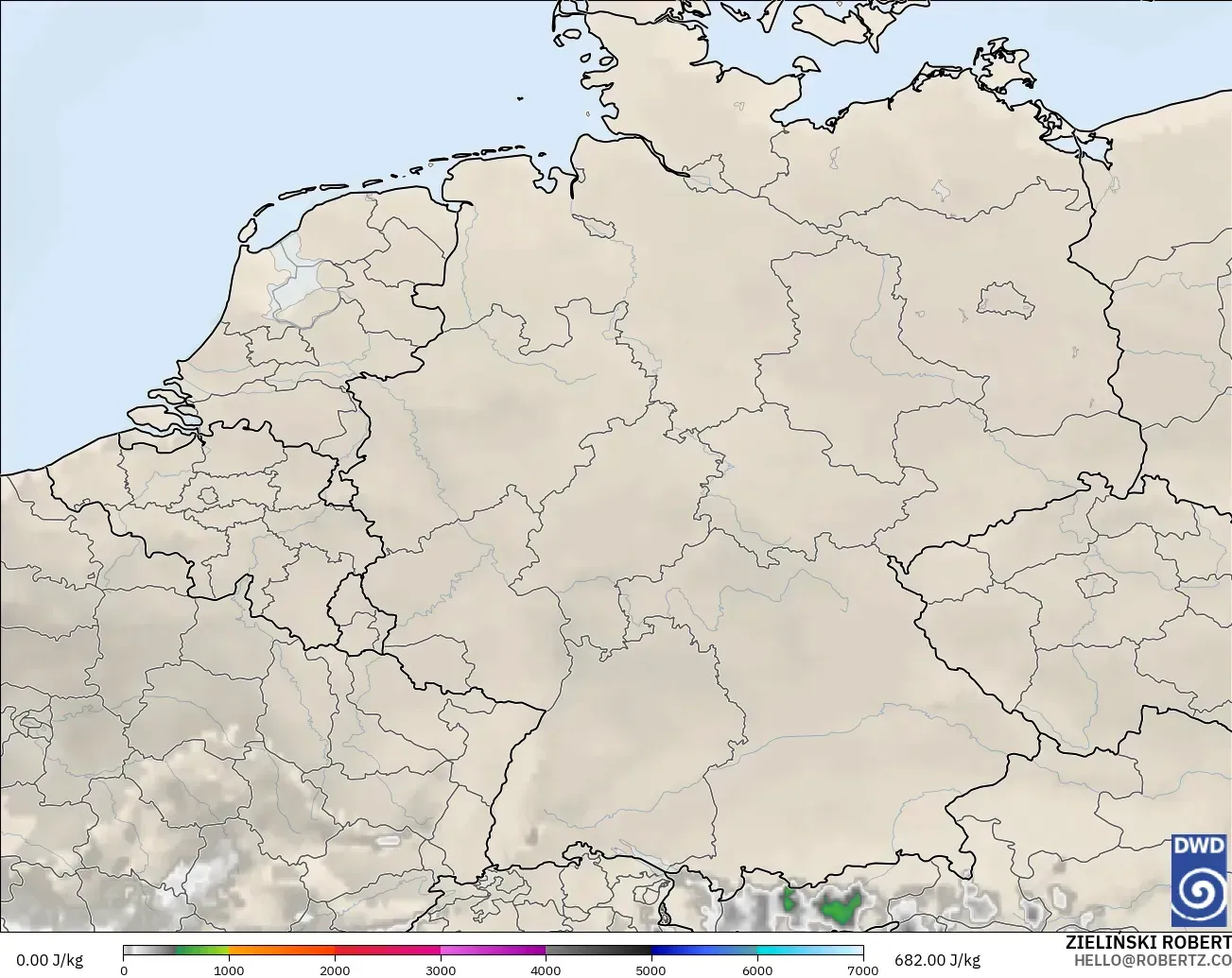 ICON model - Germany, CAPE