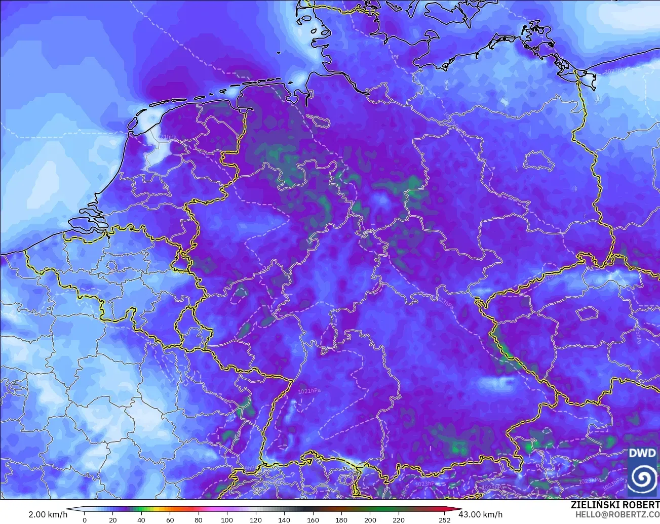 ICON model - Germany, Wind Gusts