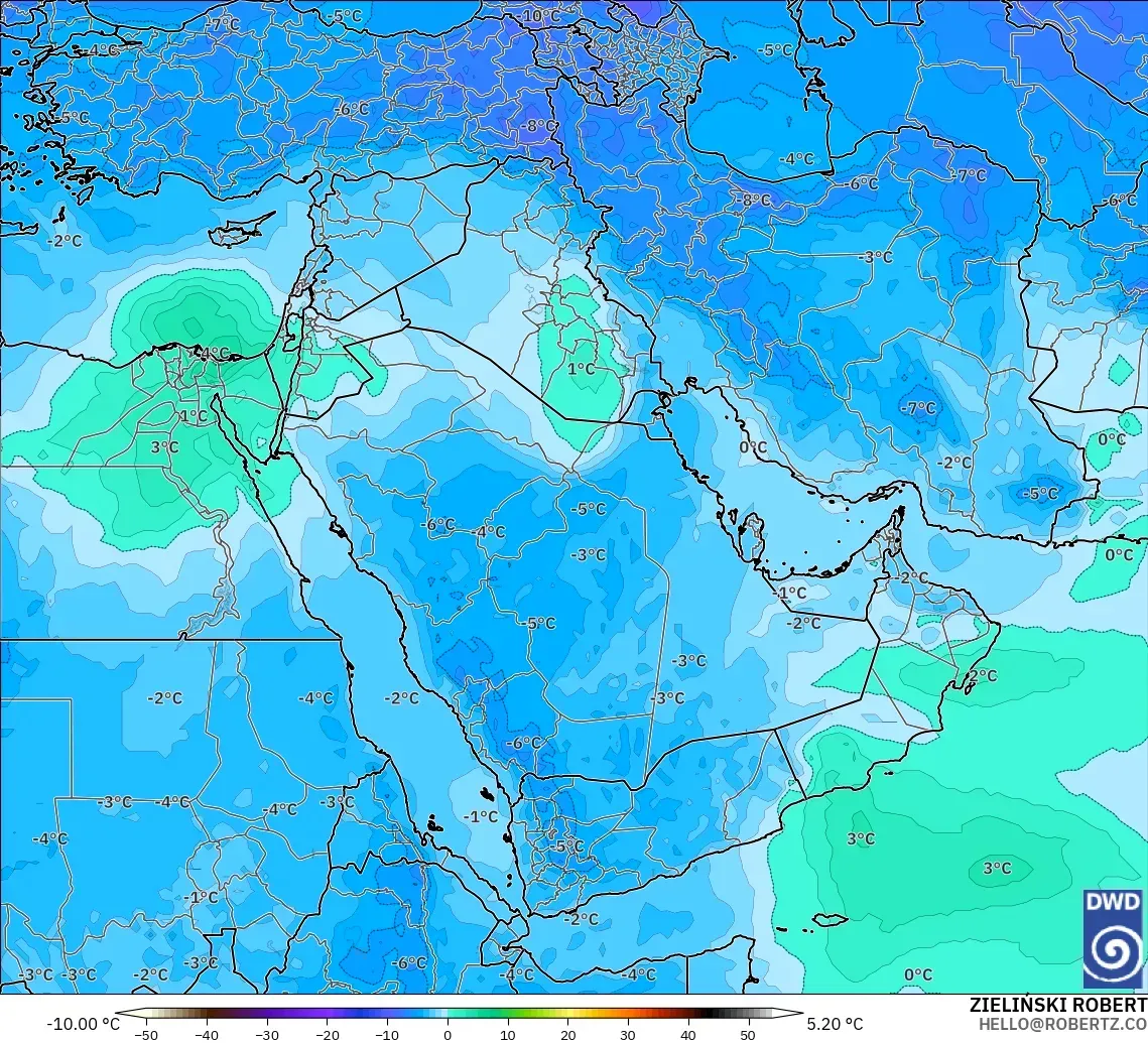 ICON model - Middle East, Temperature at 500hPa