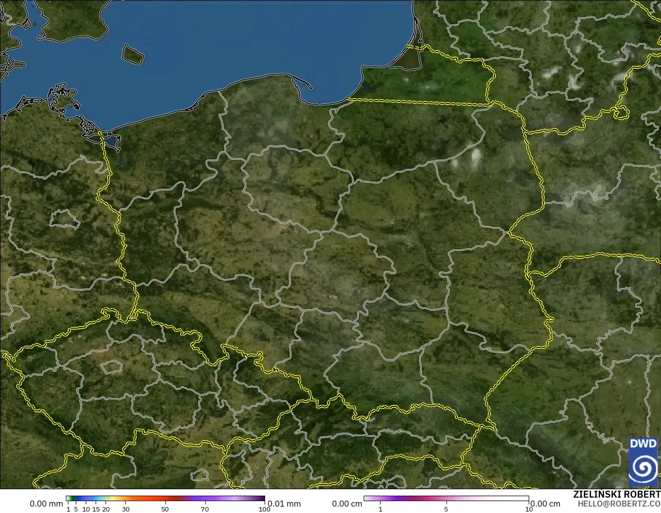 ICON model - Poland, Precipitation, Clouds, and Pressure