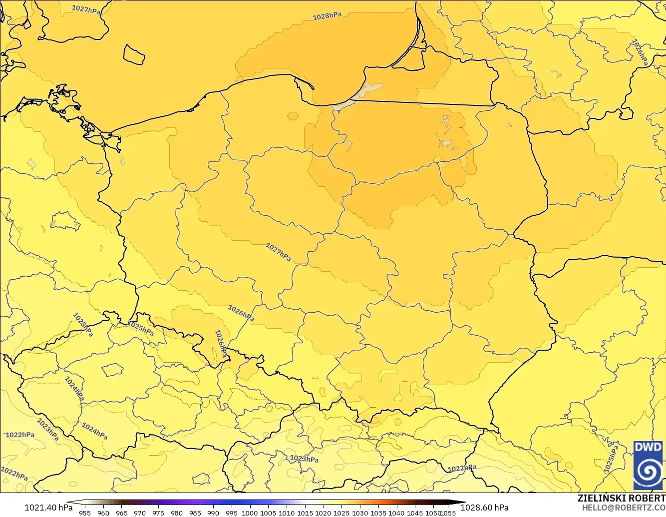 ICON model - Poland, Pressure