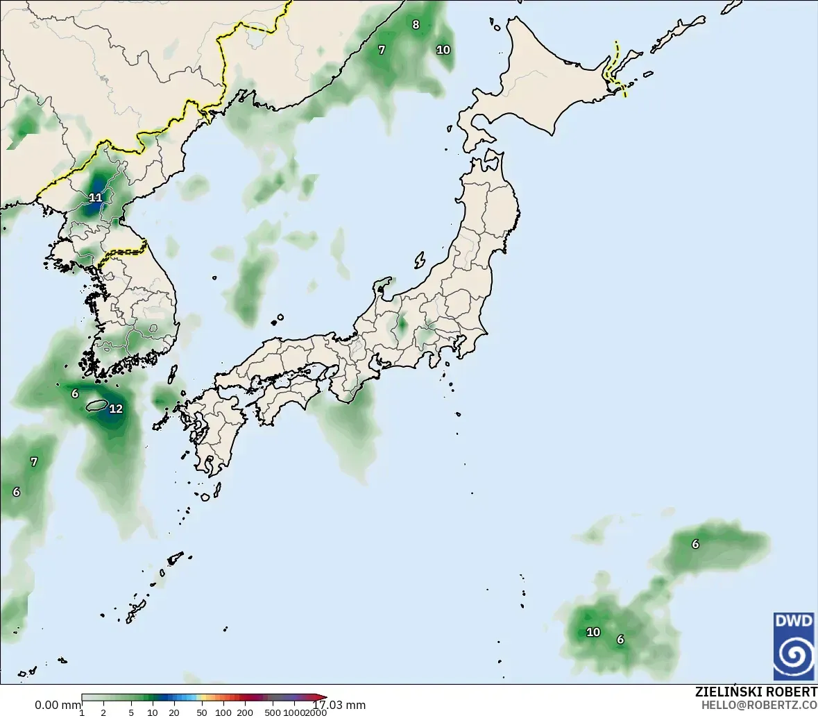 ICON model - Japan, Precipitation Accumulation