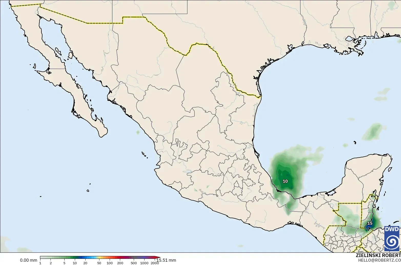 ICON model - Mexico, Precipitation Accumulation