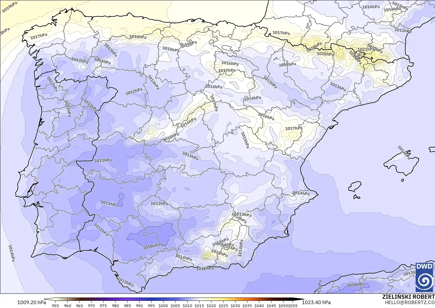 ICON model - Spain, Pressure