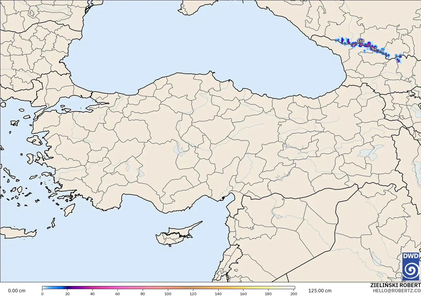 ICON model - Turkey, Snow Depth