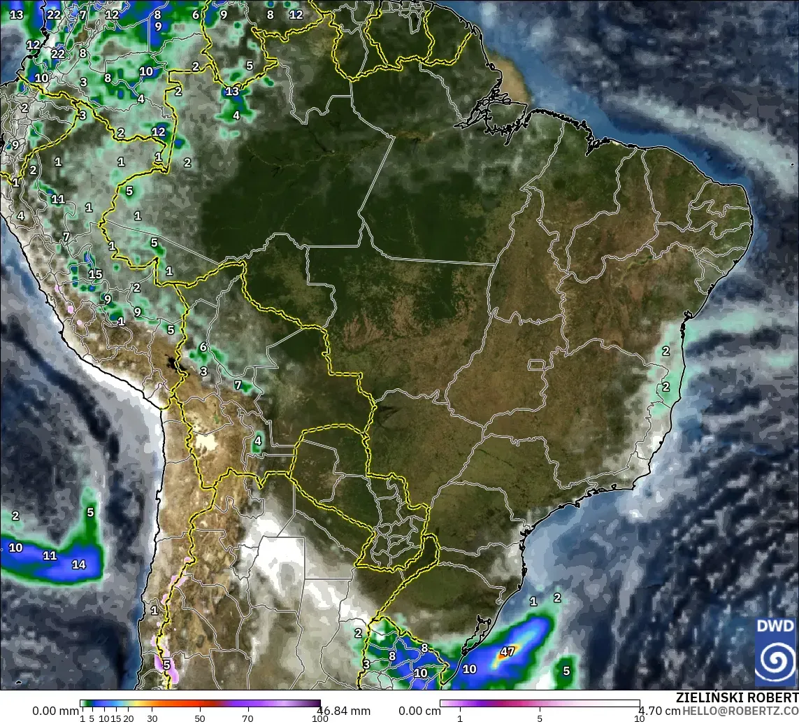 ICON model - Brazil, Precipitation, Clouds, and Pressure