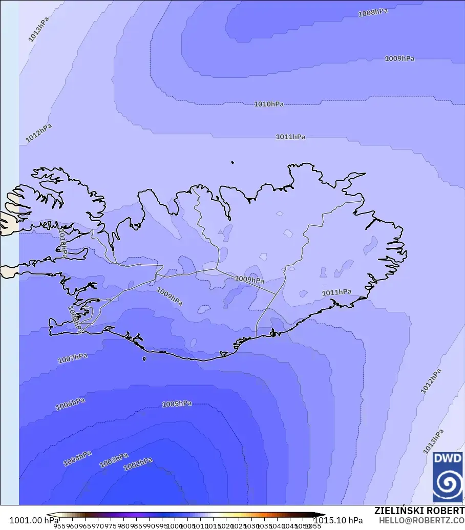 ICON model - Iceland, Pressure