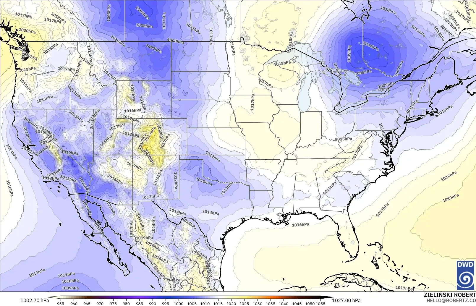 ICON model - United States, Pressure