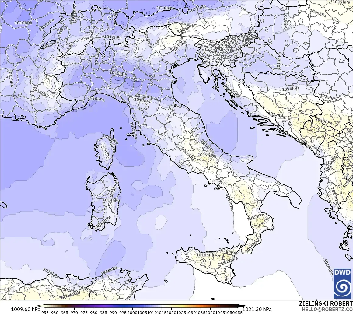 ICON model - Italy, Pressure