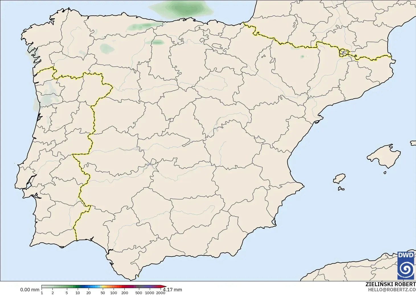 ICON model - Spain, Precipitation Accumulation