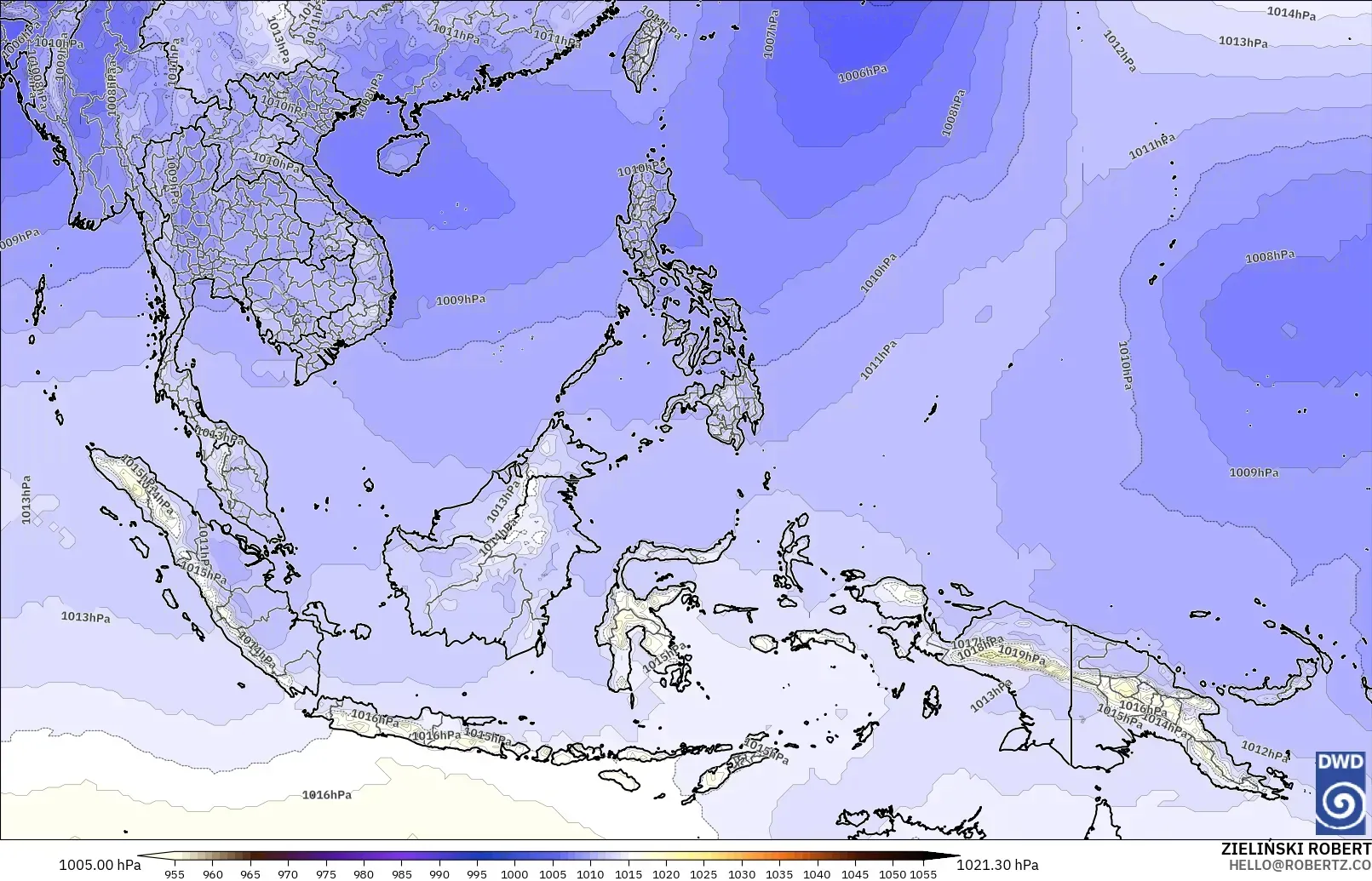 ICON model - South East Asia, Pressure