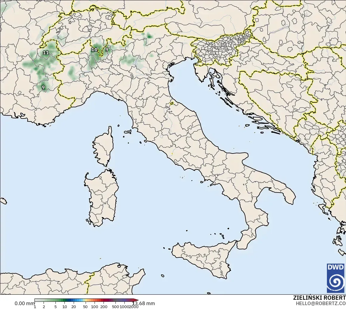 ICON model - Italy, Precipitation Accumulation
