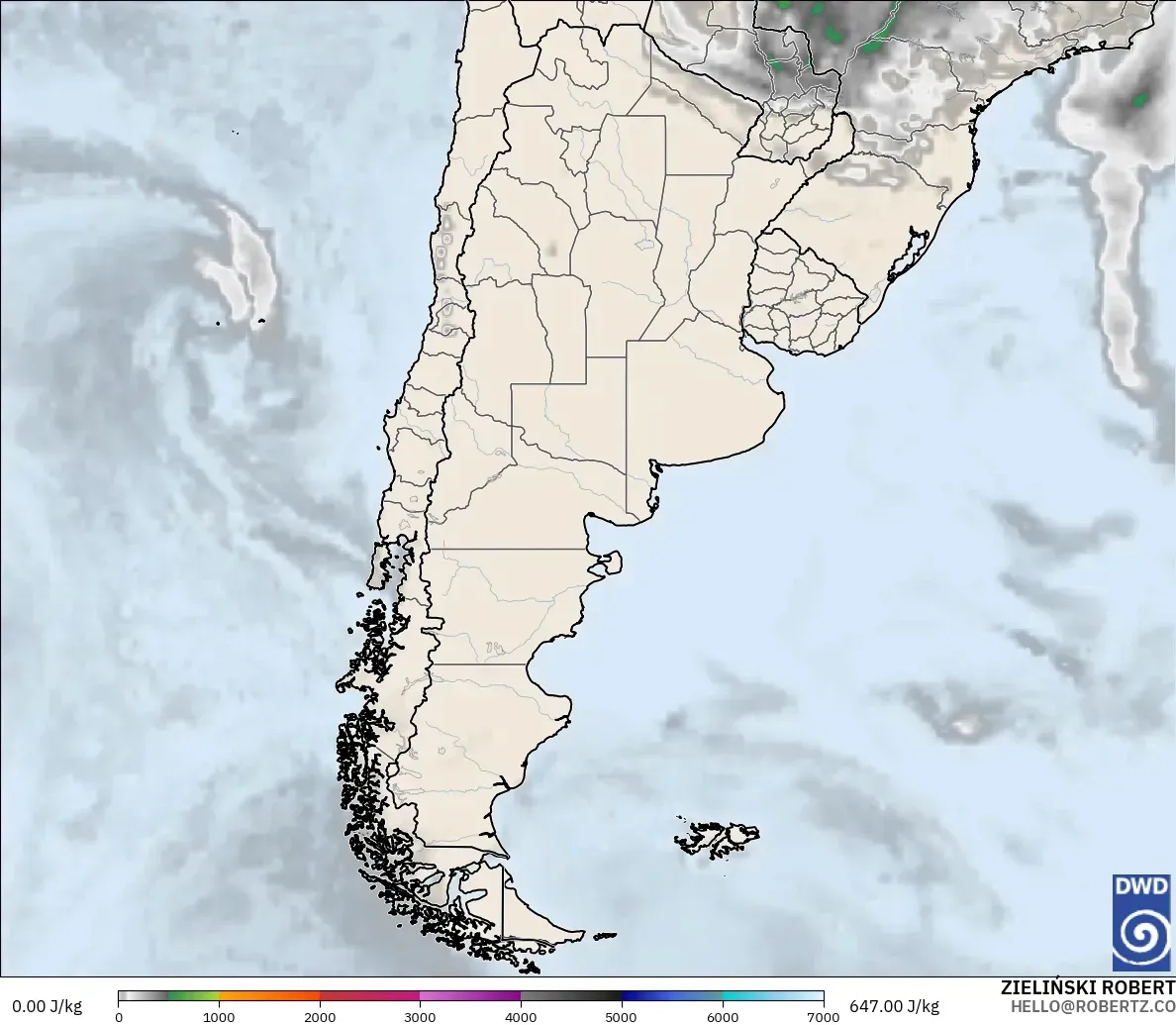ICON model - Argentina, CAPE