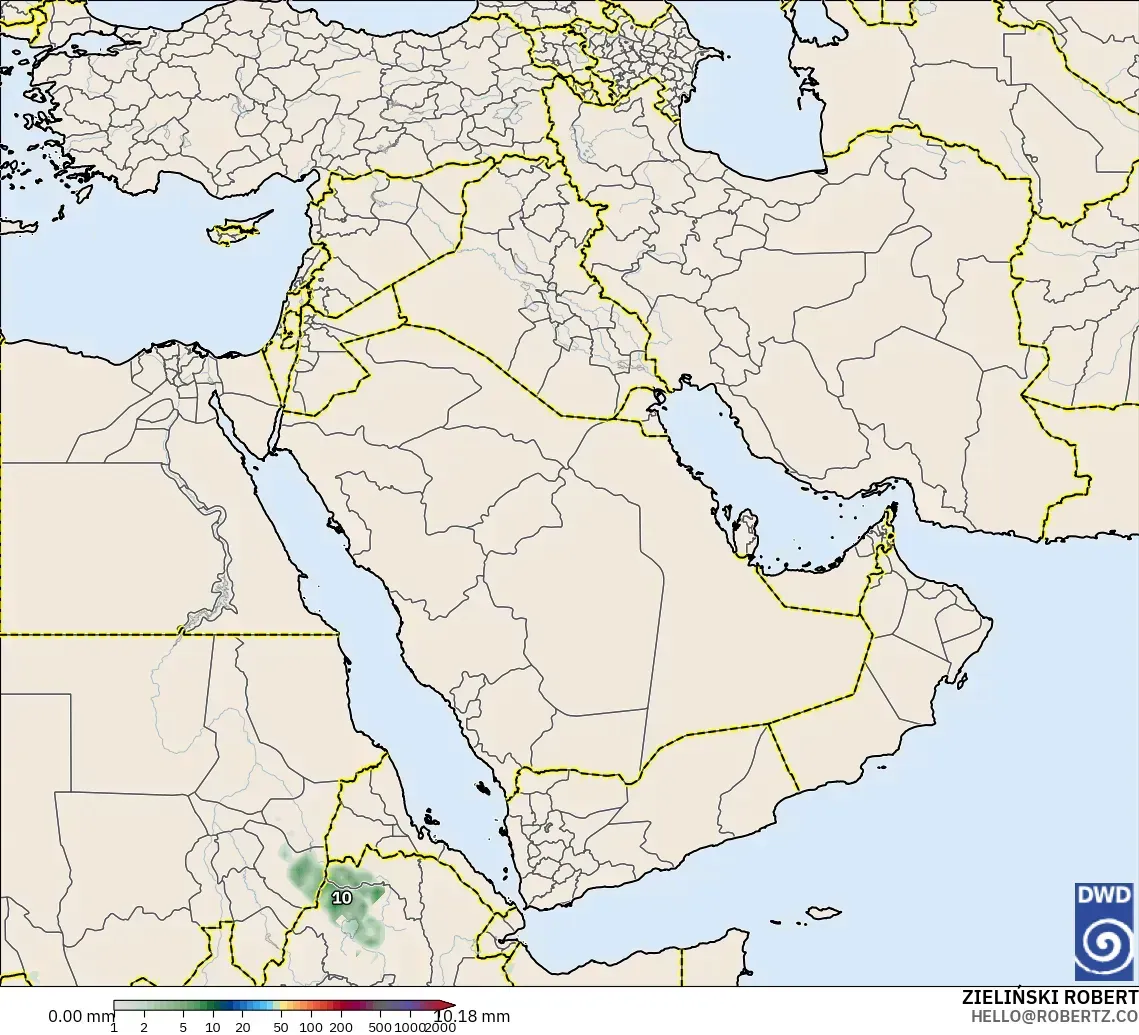 ICON model - Middle East, Precipitation Accumulation
