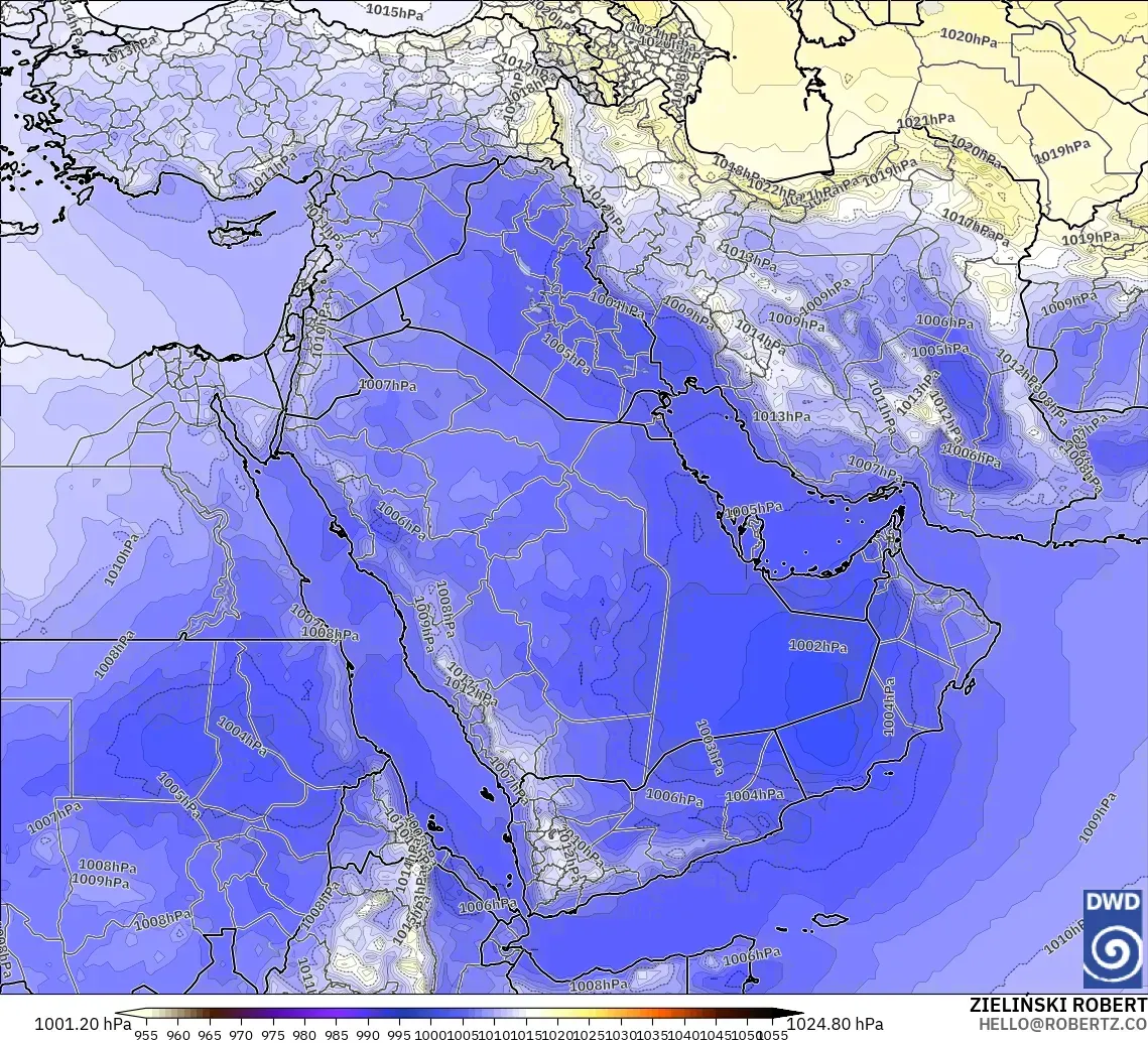 ICON model - Middle East, Pressure
