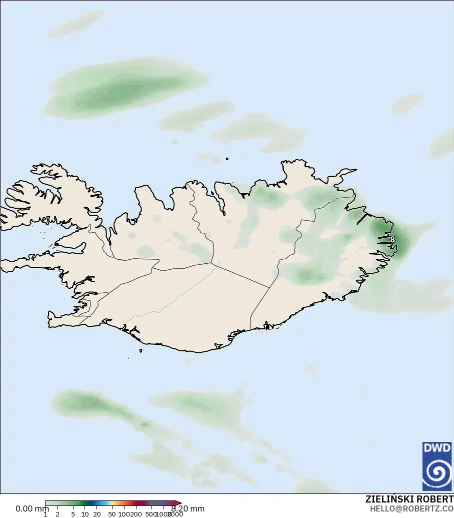 ICON model - Iceland, Precipitation Accumulation