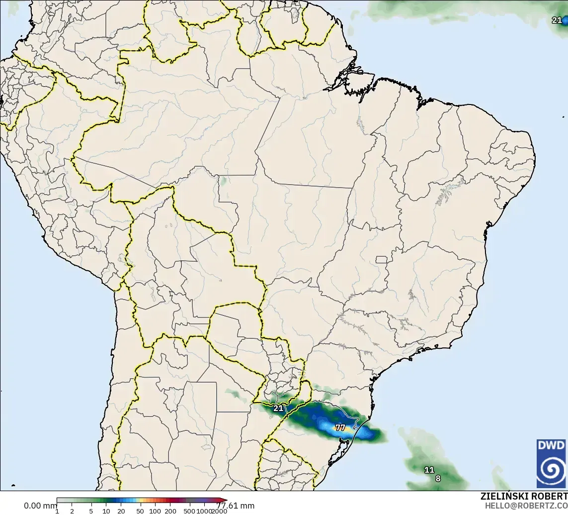 ICON model - Brazil, Precipitation Accumulation