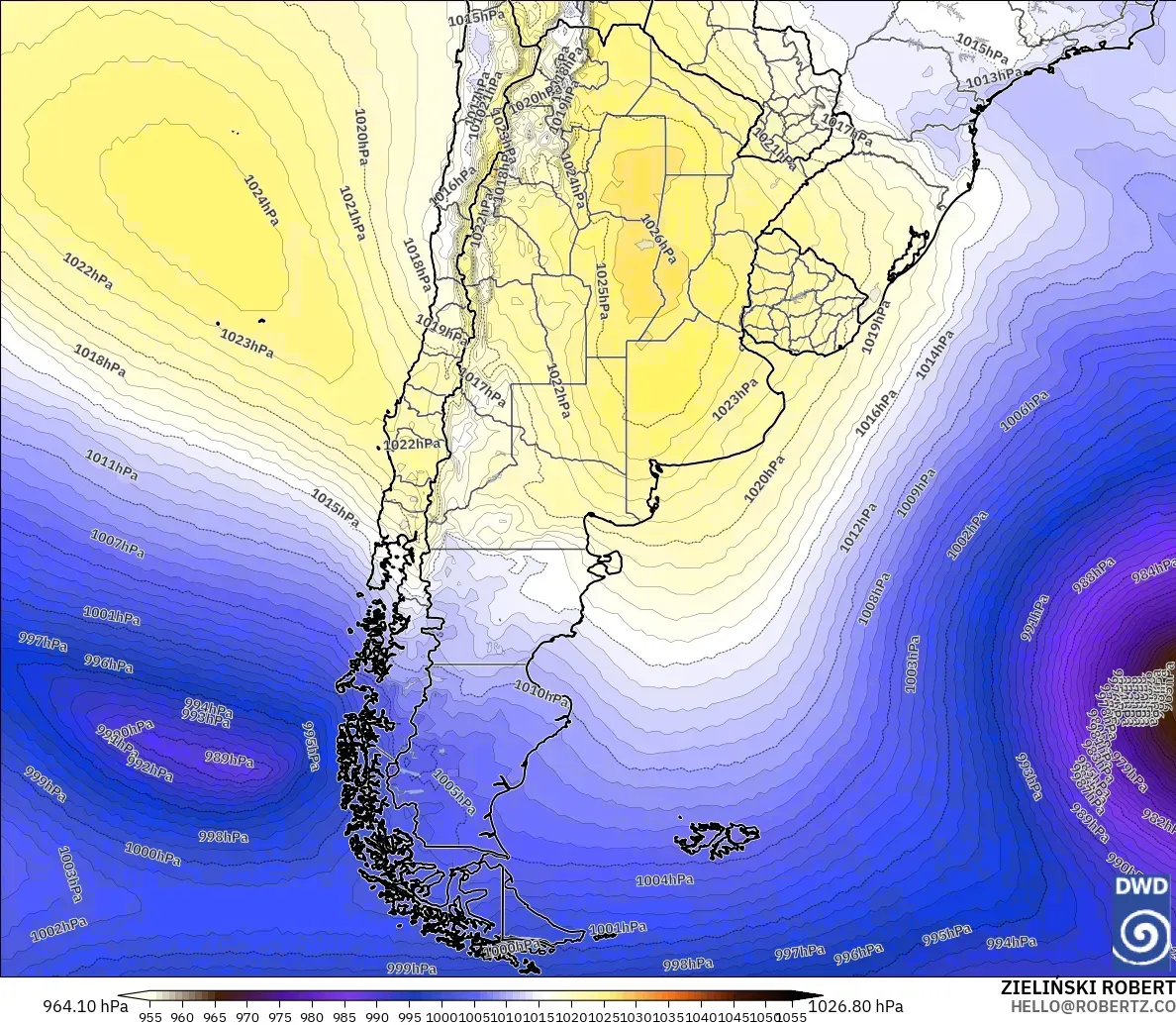 ICON model - Argentina, Pressure
