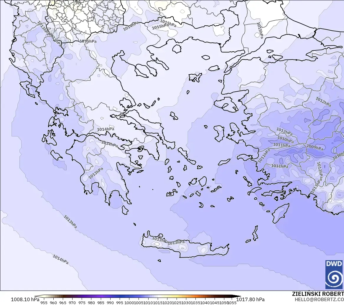 ICON model - Greece, Pressure