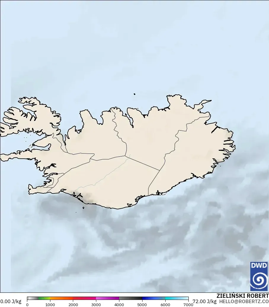 ICON model - Iceland, CAPE