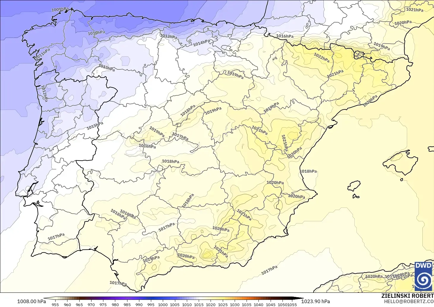 ICON model - Spain, Pressure