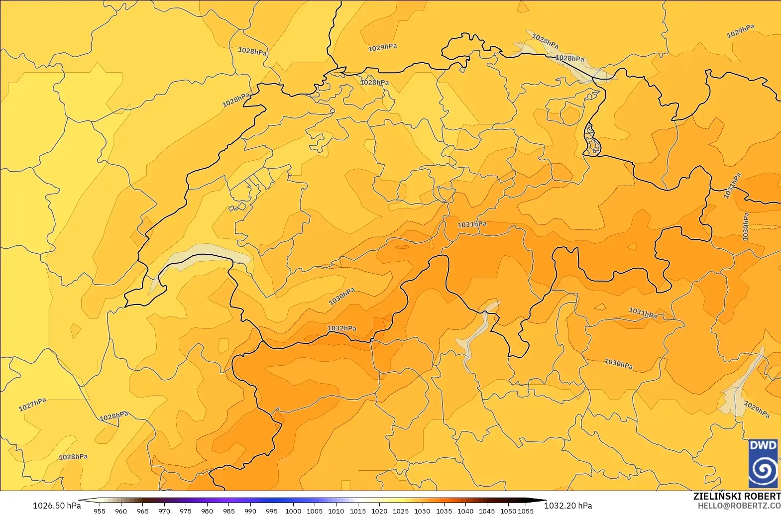 ICON model - Switzerland, Pressure
