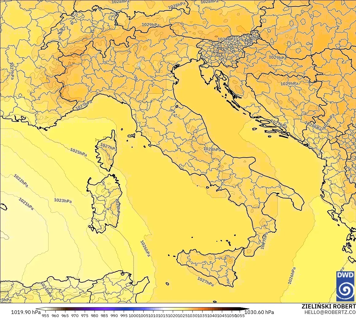 ICON model - Italy, Pressure