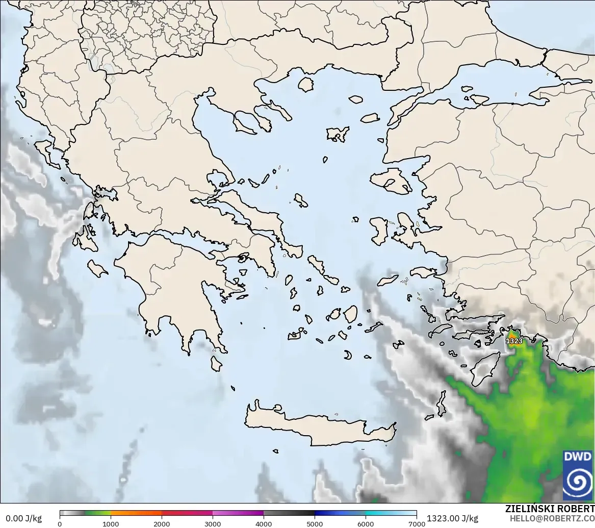 ICON model - Greece, CAPE