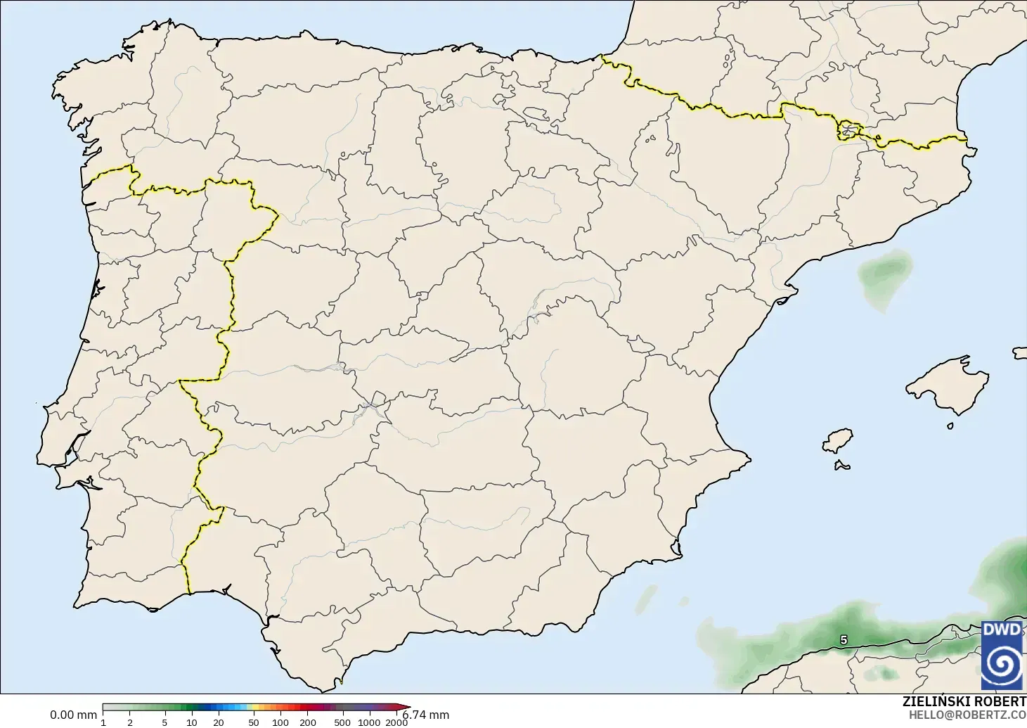 ICON model - Spain, Precipitation Accumulation