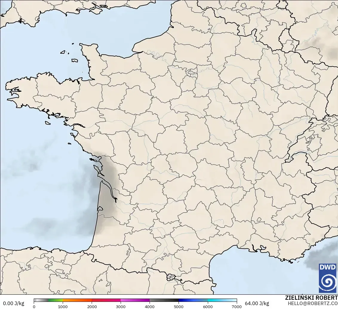 ICON model - France, CAPE
