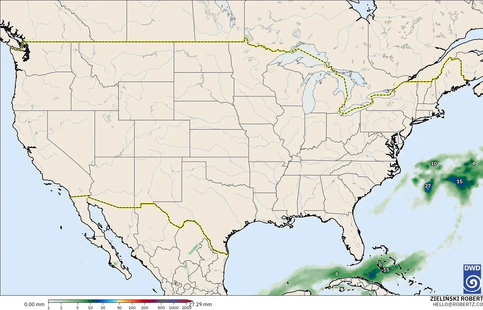 ICON model - United States, Precipitation Accumulation