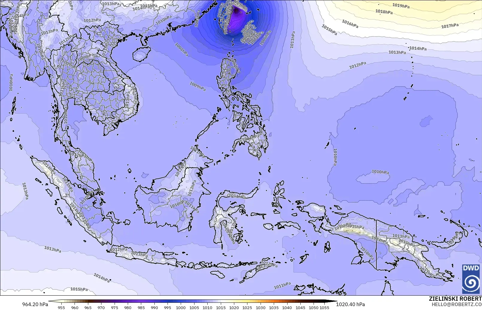 ICON model - South East Asia, Pressure