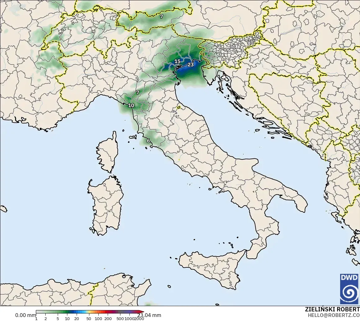 ICON model - Italy, Precipitation Accumulation
